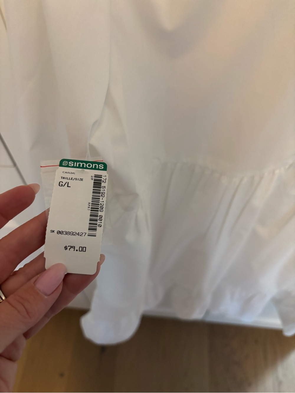 Simons White Ruffled Hem Mini Dress - Picture 3 of 3